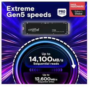 Crucial T705 4TB SSD PCIe Gen5 NVMe M.2 for Sony PS5 Laptop Computers - Picture 1 of 2