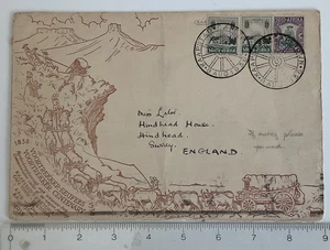 HERMOSA Sudáfrica 1938 CUBIERTA FDC Voortrekker Centenario A Inglaterra - Imagen 1 de 5