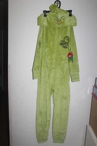 The Grinch Kids One Piece Pajamas Girls Union Suit Christmas Costume Justic - Picture 1 of 8