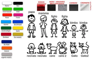 AUTO AUFKLEBER MOTORRAD FAMILIE MAMA PAPA BABY BABY HUND KATZE (PAAR) - Bild 1 von 1