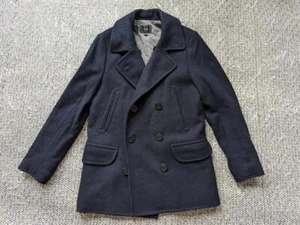 J CREW thick wool PEACOAT navy blue S insulated jacket 38 primaloft - Picture 1 of 10