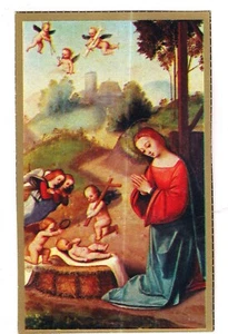 Angels MOTHER MARY & BABY JESUS Painting Nativity L'Orfolano CHRISTMAS Postcard - Picture 1 of 2