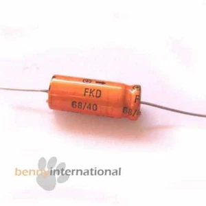 2x 68uF 40VDC 125°C SIEMENS  Electrolytic CAPACITOR Axial NOS - Bild 1 von 2