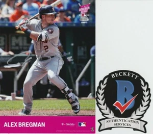 Tarjeta fotográfica firmada de Alex Bregman 5x7 con certificado de autenticidad bajo #ab01268 Houston Astros Beckett - Imagen 1 de 2