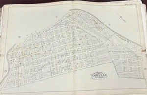 ORIG. 1884 PATERSON NJ, W.13TH ST.-MORRIS CANAL & W.23RD ST-W.30TH ST. ATLAS MAP - Bild 1 von 3