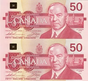 Billete de 50 dólares canadienses BC59a - UNC - Lote de 2 consecutivos 34-35 - Imagen 1 de 2