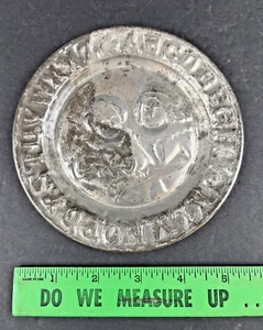  Antique ABC Alphabet Tin Plate Children Boy and Girl Liberty 5 1/2" diameter - Picture 1 of 8