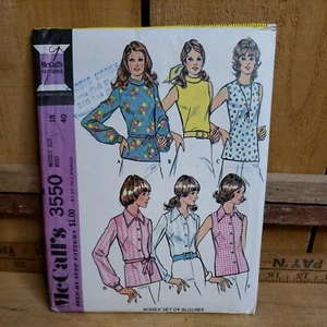 Vintage 1973 McCalls 3550 Pattern Misses Set of Blouses sz 18 Bust 40 Uncut - Picture 1 of 3