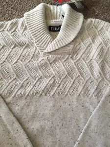 Chal suéter de ajuste clásico Chaps para hombre M Ralph Lauren crema de rodilla precio de venta sugerido por el fabricante $80 - Imagen 1 de 10