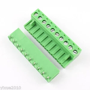 10Pcs 5.08mm 10 Pin Right Angle Screw Terminal Block Pluggable Plug Connector - Imagen 1 de 6