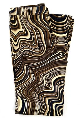 MOTEL ROCKS Women's 70s Ripple Wavy Pattern - Retro Flare Denim Pants - S - NWOT - image 1 of 4