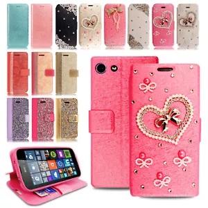 For Sony Xperia Z5 Z3 Compact M4 M5 XZ XA2 Case Leather Wallet Flip Phone Cover - Picture 1 of 18