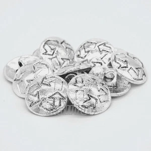 12 piezas Antiguo Botones de Costura Plata Vástago Camisa Abrigo Botón Embellecimiento 15 mm - Imagen 1 de 5