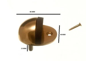 Türstopper Strebe oval Typ 75 mm 3 Zoll massiv Messing poliert mit Schrauben - Bild 1 von 1