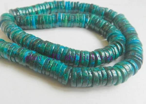 Beautiful 2x10mm blue green azurite heishi beads 15.5" strand AAA - Picture 1 of 3
