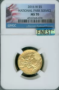 2016 W NATIONAL PARKS $5 GOLD NGC MS70 MAC FINEST REGISTRY MAC SPOTLESS * - Picture 1 of 4