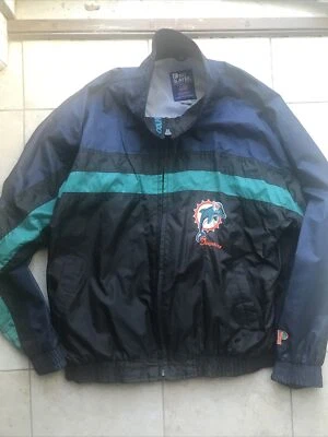 Vintage 90s Miami Dolphins Pro Player Windbreaker Zip Jacket Pullover sz XL - Image 1 of 4