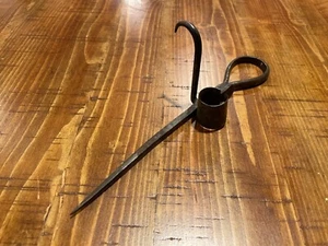 Miners Candleholder Antique Heavy Metal Piece - Picture 1 of 4