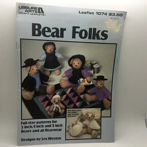 Leisure Bear Folks Muster für 3", 4", 5" Bären und Bärenkleidung kostenloser Versand J - Bild 1 von 4