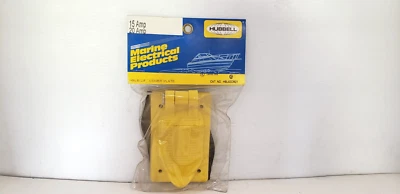 HUBBELL HBL52CM21 LIFT COVER PLATE, 15-20 AMP, WEATHERPROOF, YELLOW, NIB - Image 1 of 4