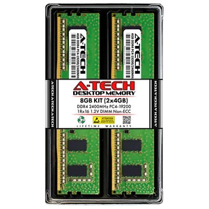8GB Kit 2x 4GB DDR4-2400 DIMM Kingston KVR24N17S6K2/8 Equivalent Memory RAM - Picture 1 of 2