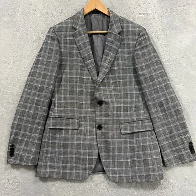 HUGO BOSS James4 Blazer Mens 38R Linen Plaid Sport Coat Suit Preppy - Image 1 of 4