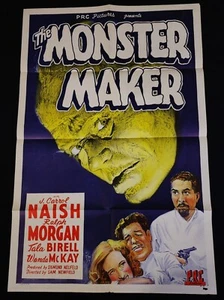 THE MONSTER MAKER 1944 * POVERTY ROW STONE LITHO HORROR MOVIE POSTER * RARE!! - Picture 1 of 14