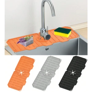 1Pc Silicone Faucet Drain Mat Drip Catcher Tray Kitchen Sink Splash Guard Pad - Picture 1 of 4