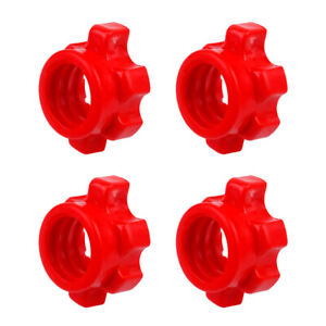 4Pcs Dumbbell Bar Nut Anti-Slip Spinlock Collars for Weight Lifting Fitness Red