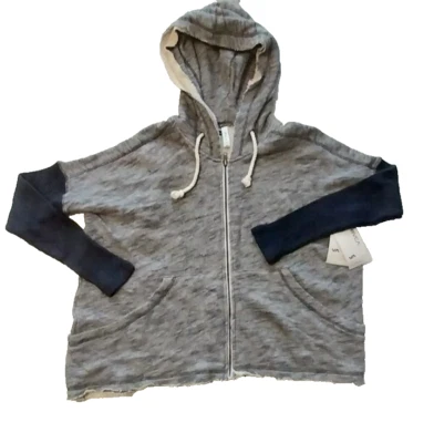 NUEVO CON ETIQUETAS RVCA Deportivo Cremallera Polar Atlético Sudadera con Capucha Gris Cremallera Sudadera TALLA XSMALL Foto 1 de 3