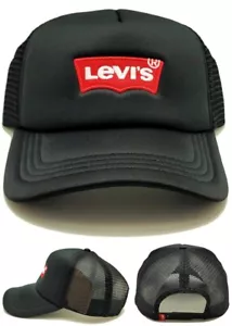 Levi's New Mesh Trucker Denim Jeans Logo Black Era Snapback Hat Cap - Picture 1 of 8