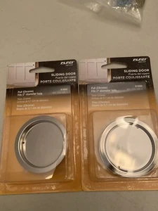 2 Pack Prime Line Bi-Pass Door Pull Handle, 2" Round Chrome Plated N6868 - Picture 1 of 2