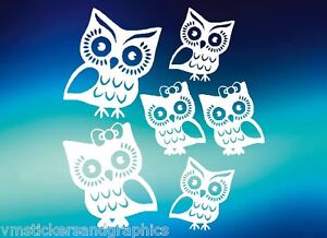 Owl Family vinyl stickers decals car truck suv laptop bow wall home hoot wise