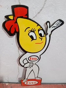 Esso Porcelain Enamel Sign 14 x 6.5 Inches 1 Sided - Picture 1 of 2