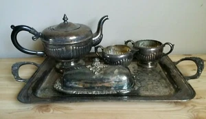 Viking Plate E.P. Copper Silver Set of 5 Tea service Made in Canada  - Picture 1 of 12
