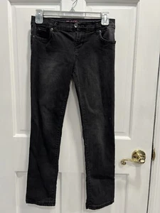 GIRLS Children's Place Black Denim Skinny Jeans Size 10 Pre Loved EXCELLENT - Picture 1 of 4