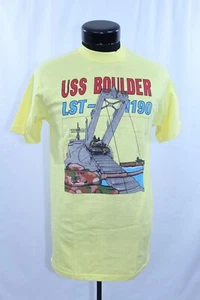 Camiseta USS Boulder LST-1190 DE COLECCIÓN Hanes Beefy-T NOS Algodón M 38-40 Hecha en EE. UU. - Imagen 1 de 12