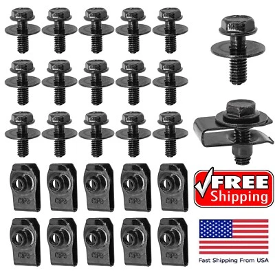 60-70 for Ford Mercury Front Fender Bolt Kit Bolts Nuts Mustang Comet M6 U-nuts Foto 1 de 4