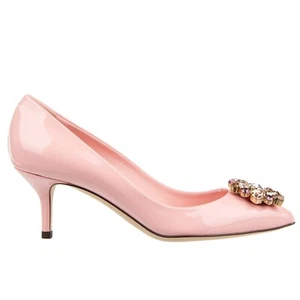 DOLCE & GABBANA Crystal Brooch Heels Pumps BELLUCCI Rose Pink Purple 09367 - Picture 1 of 5