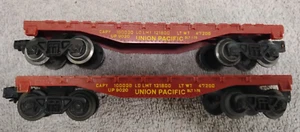 Set of 2 Lionel Union Pacific UP 9020 Flat Freight Car. (00) - Picture 1 of 6