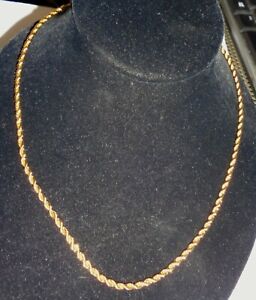 VINTAGE 14K GOLD FILLED NECKLACE BEAUTIFUL FRENCH ROPE  DESIGN NR