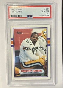 Topps #374 1989 Tim Harris Packers PSA 10 💎💎 gema como nuevo  - Imagen 1 de 2
