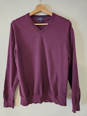 Brooks Brothers Medium Purple Cotton V-neck Pullover - Image 1 of 4