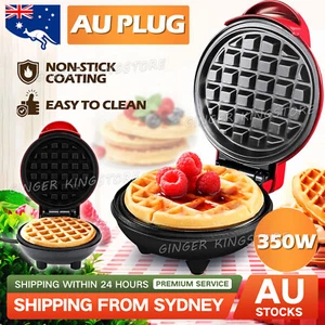 Mini Waffle Maker Non Stick Baking Pan Pancake Heating Breakfast Making Machine - Picture 1 of 10