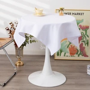 Small Square Solid White Tablecloth 36 x 36 Inch Washable Fabric Table Cloth ... - Picture 1 of 7