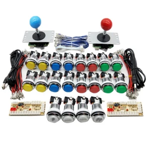 Arcade DIY Kit Mame Raspberry Pi Games 2 Arcade joystick + 20 Chrome LED Button - Picture 1 of 6