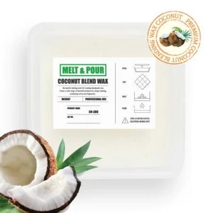 2.2lbs Coconut Palm Wax Pure Pillar DIY Free Stand Candle Making Supply FREE S&H - Picture 1 of 4