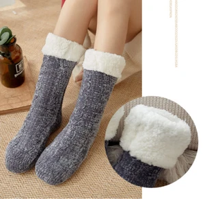 Foozie Socks for Women，Slipper Socks for Women with Gripper，Non Slip Fuzzy Socks - Picture 1 of 13