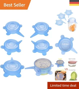 6er Set Silikon Dosendeckel für Katzen- und Hundefutter, Blau, Spülmaschinenfest - Bild 1 von 9