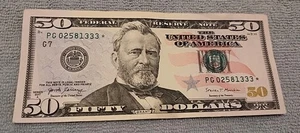 USA Federal Reserve Note $50 Dollars~ Fifty Dollars 2017 A~ Start Bill - Picture 1 of 6